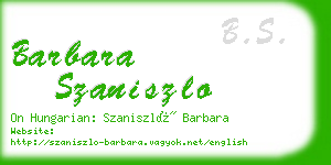 barbara szaniszlo business card